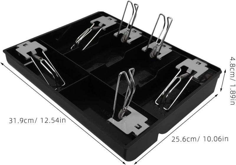 OHPHCALL Cash Drawer Tray Register Drawer Insert Tray 4 Bill Money Currency Till Replacement Money Organizer Storage Box for Storage Black - Image 5